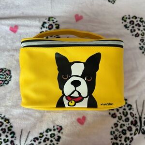 Marc Tetro Yellow Cosmetic Bag with Dog Design NWOT